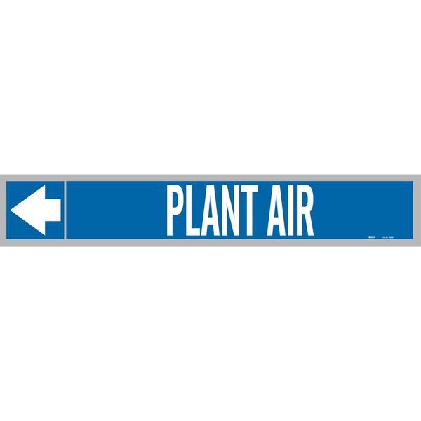 Brady Pipe Marker, Plant Air, Wht Leg., 2in.H - 109563