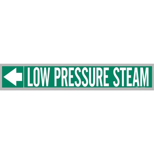 Brady Pipe Marker, Low Press Steam, Wht Leg, 1inH - 109442