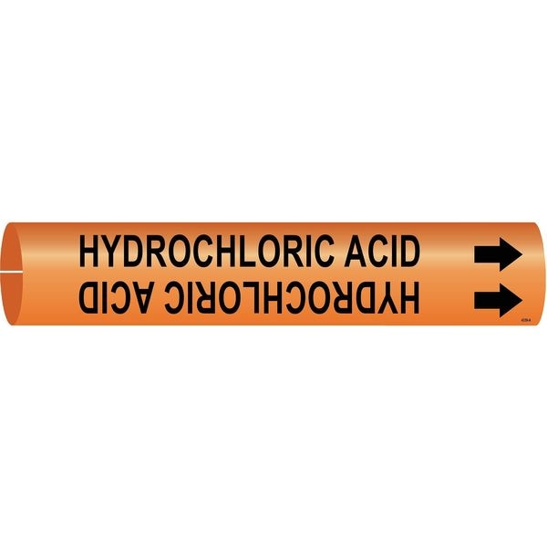 Brady Pipe Mrkr, Hydrochloric Acid, 2-1/2to3-7/8, 4339-C - 4339-C