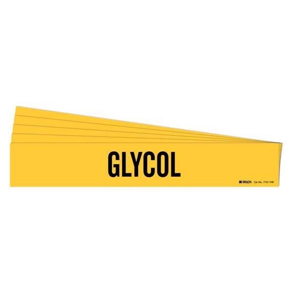 Brady Pipe Marker, Adhesive, Black, Glycol, PK5, 7121-1HV-PK - 7121-1HV-PK