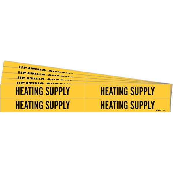 Brady Pipe Marker, Black, Heating Supply, PK5, 7127-4-PK - 7127-4-PK