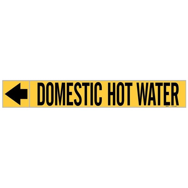 Brady Pipe Marker, Domestic Hot Water, 1 In.H - 20426