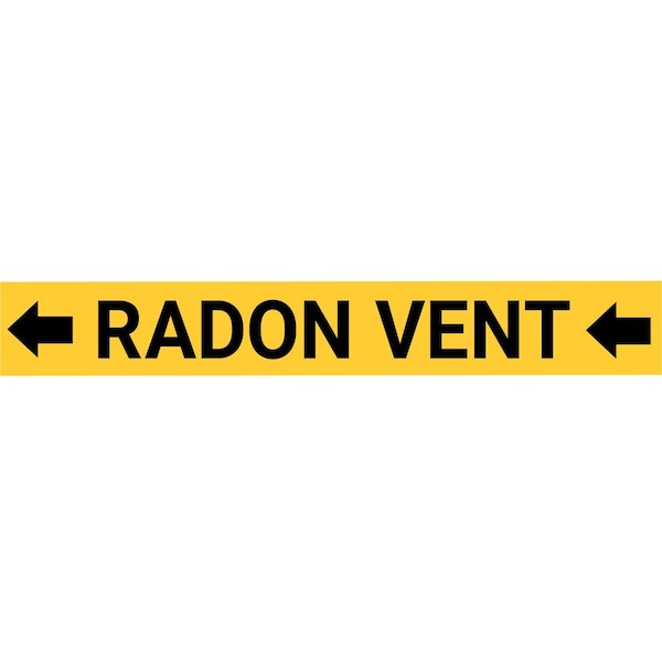 Creative Safety Supply Radon Vent Pipe Marking Label, Arrows Facing Left, 0.75in to 1.4in Diameter Pipes - PM10092-XS-L