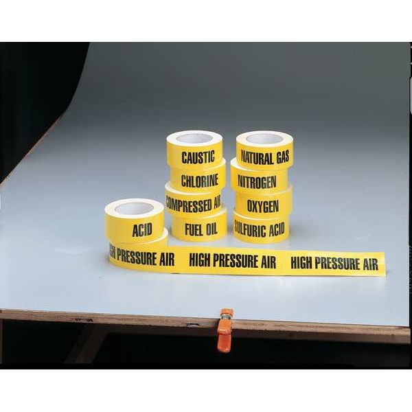 Harris Industries Pipe Marker, High Pressure Air, Yel - 2X90FT HIGH PRES