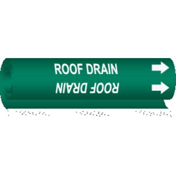 Brady Pipe Marker, Roof Drain, Gn, 1/2 to1-3/8 In - 5754-O