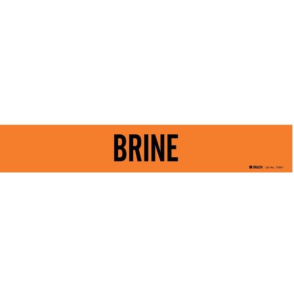 Brady Pipe Marker, Brine, Orng, 2-1/2 to 7-7/8 In - 7336-1
