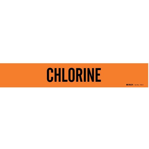 Brady Pipe Marker, Chlorine, Ong, 2-1/2to7-7/8 In - 7343-1