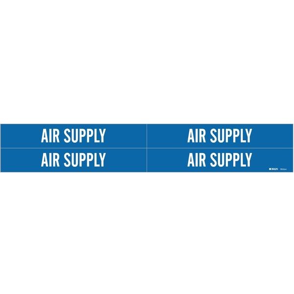 Brady Pipe Marker, Air Supply, Bl, 3/4 to2-3/8 In - 7010-4