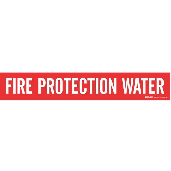 Brady Pipe Mrkr, Fire Protection Water, White, 7110-1HV - 7110-1HV