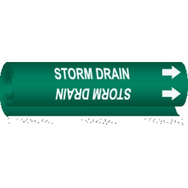 Brady Pipe Marker, Storm Drain, 2-1/2to7-7/8 In, 5769-II - 5769-II