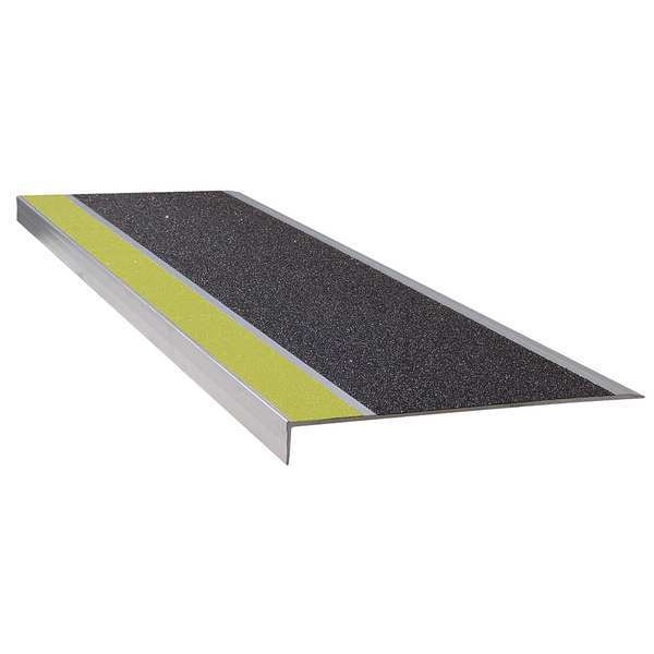 Wooster Products Stair Tread, Ylw/Blk, 60in W, Extruded Alum, 311YB5 - 311YB5