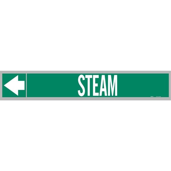 Brady Pipe Marker, Steam, Wht Leg., 2in.Hx12in.W - 109728