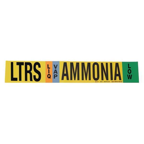 Brady Ammonia Pipe Marker, LTRS, 8In and Above, 90455 - 90455