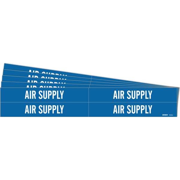 Brady Pipe Marker, White, Air Supply, PK5, 7010-4-PK - 7010-4-PK