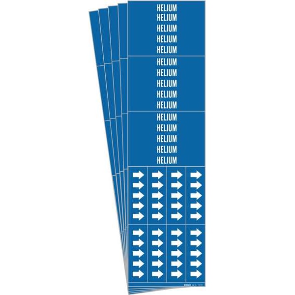 Brady Pipe Marker, Adhesive, White, Helium, PK5, 7133-3C-PK - 7133-3C-PK