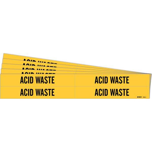 Brady Pipe Marker, Black, Acid Waste, PK5, 7004-4-PK - 7004-4-PK