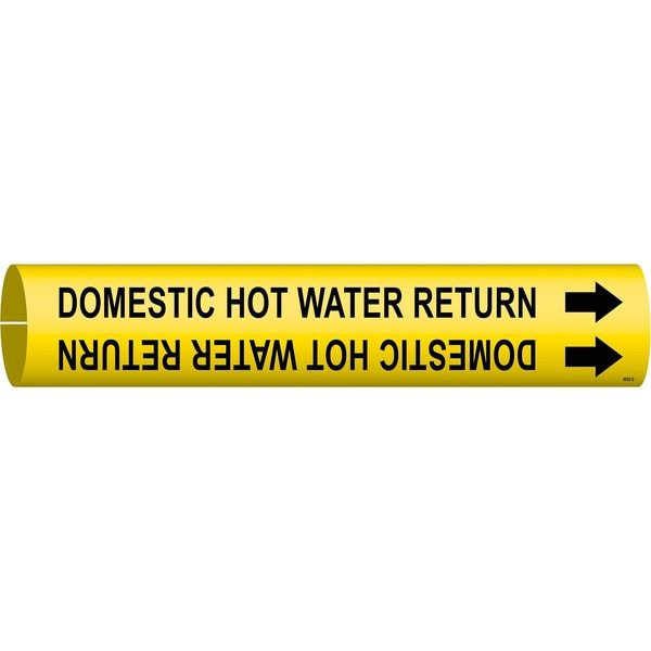 Brady Pipe Mrkr, Domestic Hot Water Return, 4to6 - 4052-D