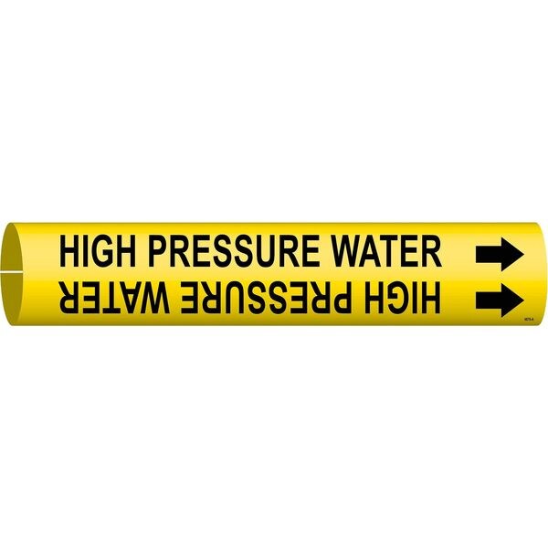 Brady Pipe Mrkr, High Pressure Water, 3/4to1-3/8 - 4078-A