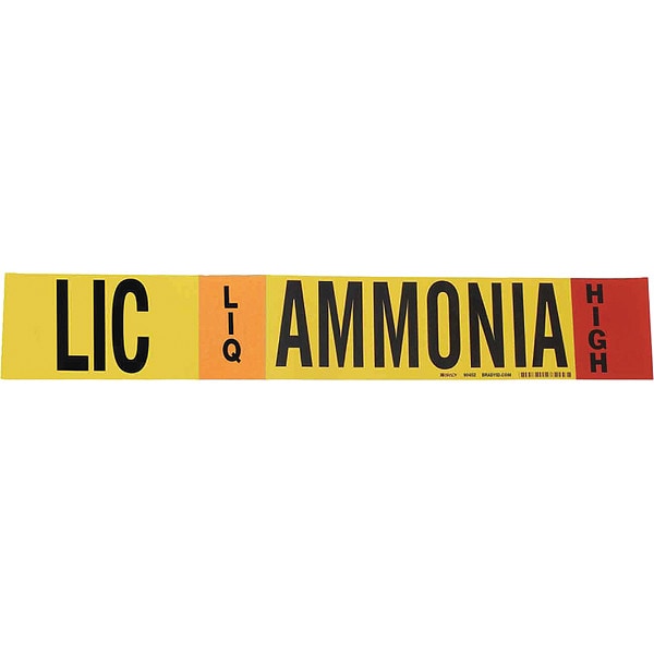 Brady Ammonia Pipe Marker, LIC, 8In and Above - 90452