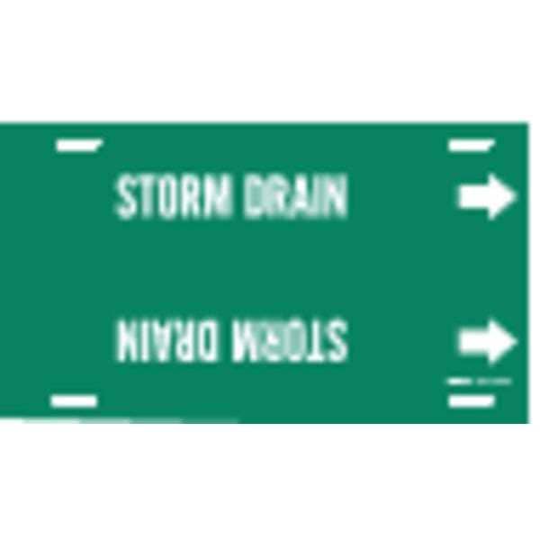 Brady Pipe Marker, Storm Drain, Grn, 10 to 15 In - 4132-H