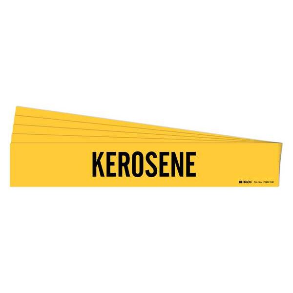 Brady Pipe Marker, Adhesive, Black, Kerosene, PK5, 7169-1HV-PK - 7169-1HV-PK