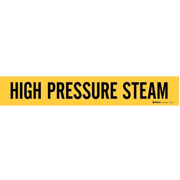 Brady Pipe Marker, High Pressure Steam, Yellow, 7141-1 - 7141-1