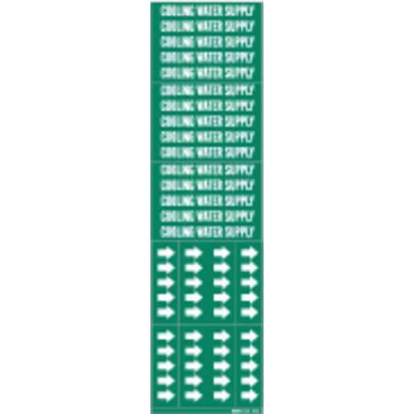 Brady Pipe Mrkr, Cooling Water Supply, to 3/4 In - 7072-3C