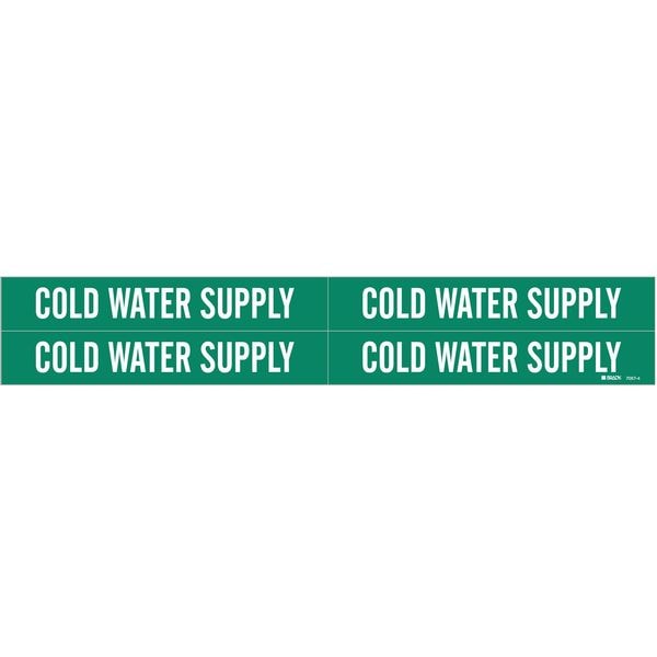 Brady Pipe Mrkr, Cold Water Supply, 3/4to2-3/8In - 7057-4