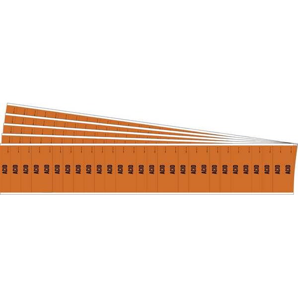 Brady Pipe Marker, Adhesive, Black, Acid, PK5, 108446-PK - 108446-PK