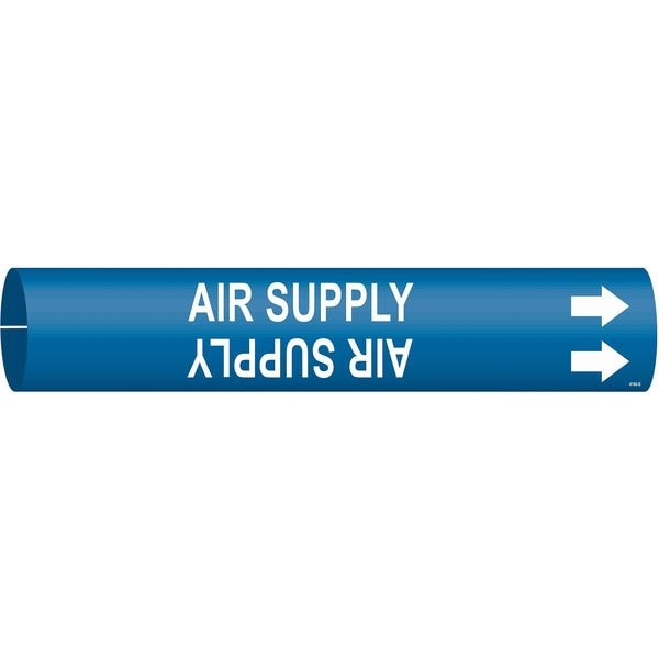 Brady Pipe Marker, Air Supply, Blue, 4 to 6 In - 4160-D