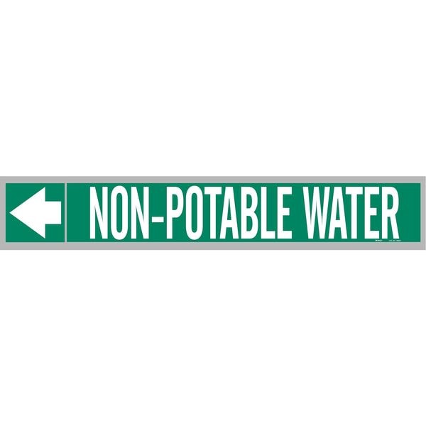 Brady Pipe Marker, Non-Potable Water, Wht Leg. - 109527