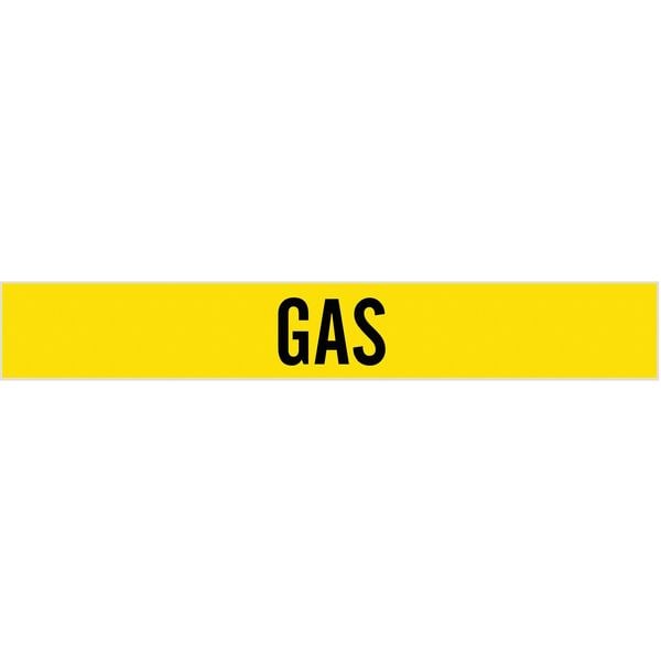 Brady Pipe Marker, Gas, Yellow, 2-1/2 to 7-7/8 In, 83432 - 83432