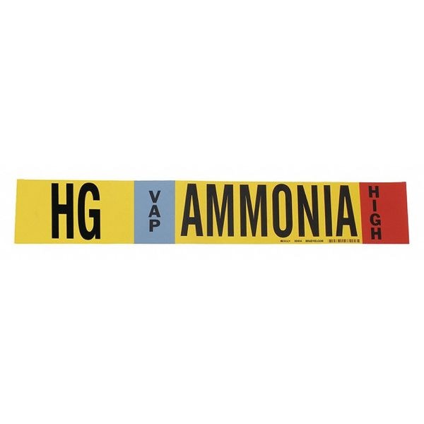 Brady Ammonia Pipe Marker, HG, 8In and Above, 59923 - 59923