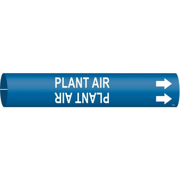 Brady Pipe Marker, Plant Air, Bl, 3/4 to1-3/8 In - 4353-A