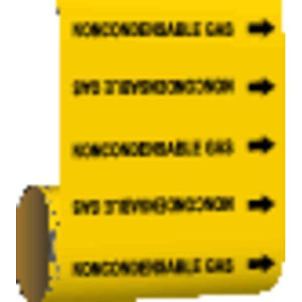 Brady Pipe Marker, Noncondensable Gas, Yel, 41565 - 41565