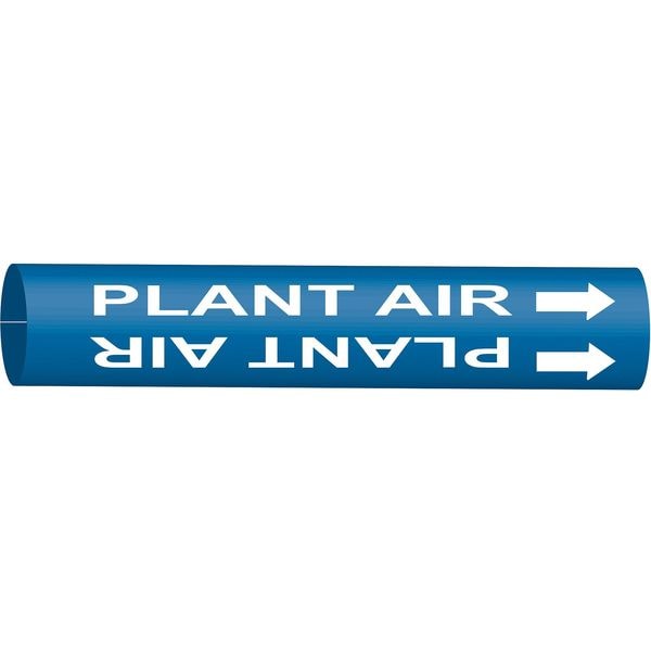 Brady Pipe Marker, Plant Air, Blue, 8 to 9-7/8 In - 4353-G