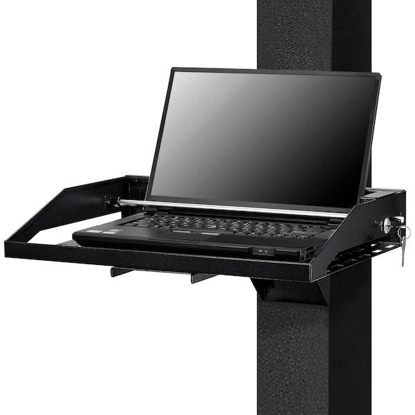 Global Industrial Locking Laptop Tray, Fits Up to 17in Laptops, Black - 436952BK