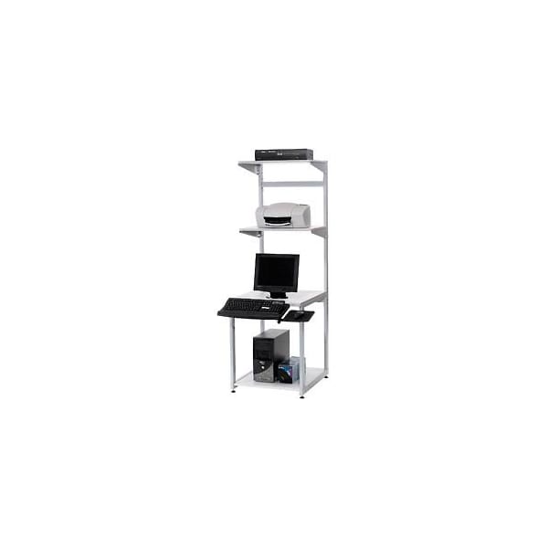 Global Industrial 24in Computer LAN Workstation, 24inW x 30inD x 74inH, Gray, Unassembled - 651317