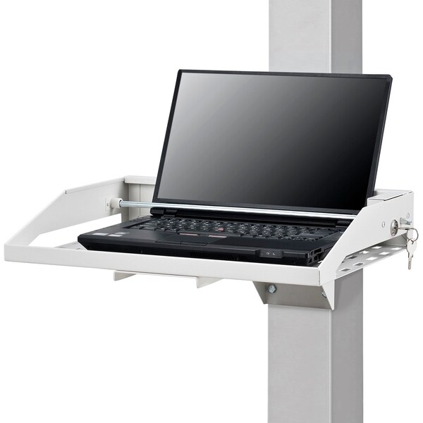 Global Industrial Locking Laptop Tray, Fits Up to 17in Laptops, Beige - 436952BG