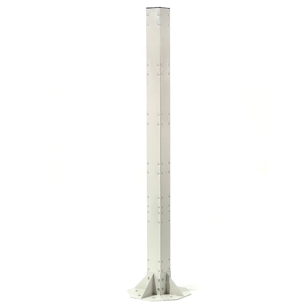 Global Industrial 81inH Steel Post with Fixed Base and Power Outlets, Beige - 752152BGE