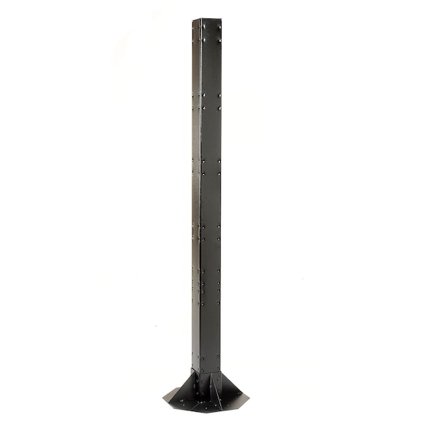 Global Industrial Floor Mount Orbit Steel Post, 81inH, Black - 752152BK
