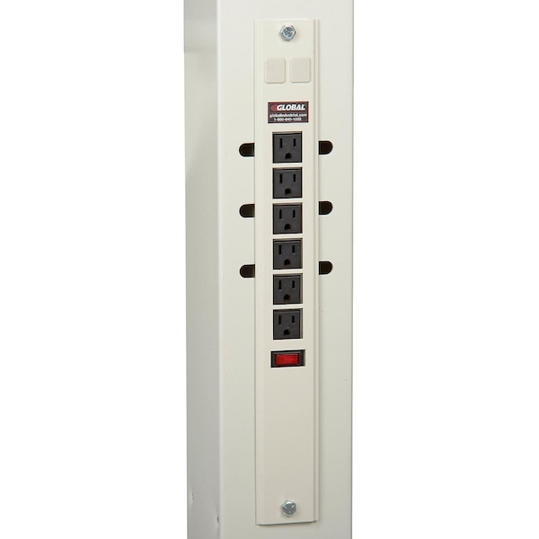 Global Industrial Power Kit for 68inH and 81inH Orbit Posts, Beige - 670071BG