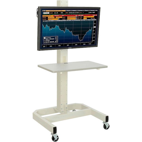 Global Industrial Orbit Mobile LCD/Plasma Cart with Power Outlets, Beige - 239192BBGE