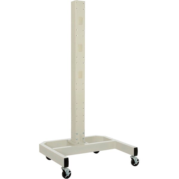Global Industrial 78inH Mobile Post with Caster Base & Power Outlets, Beige - 239200BGE
