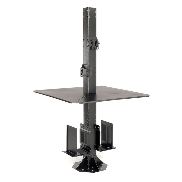 Global Industrial 81inH Floor Mount Orbit Computer Kiosk with VESA Mount & Power Outlet, Black - 239193BKE