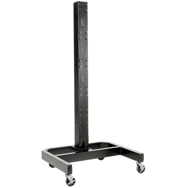 Global Industrial 78inH Mobile Post with Caster Base & Power Outlets, Black - 239200BKE