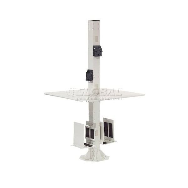 Global Industrial 81inH Floor Mount Orbit Computer Kiosk with VESA Mount & Power Outlet, Beige - 239193BGE