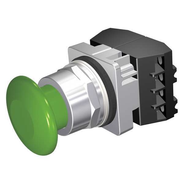 Botón pulsador no iluminado Siemens, 30 mm, 2NC, Verde - 52PM9W3G