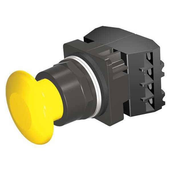 Botón pulsador no iluminado Siemens, 30 mm, 2NC, Amarillo - 52BM9W4F