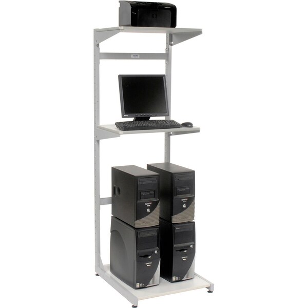 Global Industrial 24in Computer Server Station, 24inW x 30inD x 74inH, Gray, Unassembled - 579316